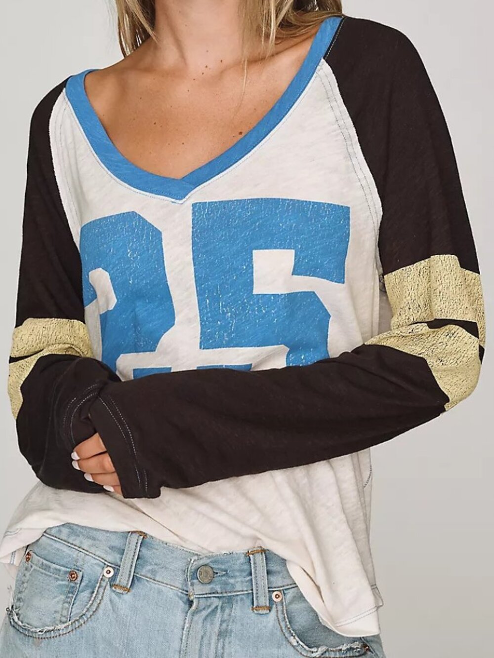 Pilcro 100% Cotton Long-Sleeve Varsity Shirt Small